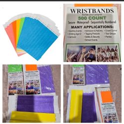 New 1500 Neon Wristbands, 1-500 Consecutive Numbers, 4 Colors, Waterproof secure ( reseda ca)