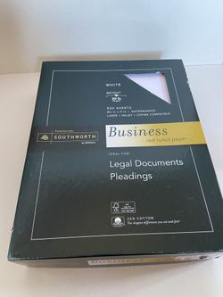 Southworth 25% Cotton Business Paper White w/Red Rules 20 lb Wove 8-1/2 x 11 500