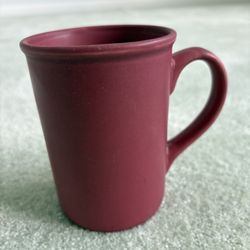Single Matte Burgundy Stoneware Mug 4.75 Inches Tall