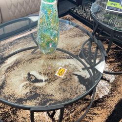 3 Pc Glass Living Room Table Set