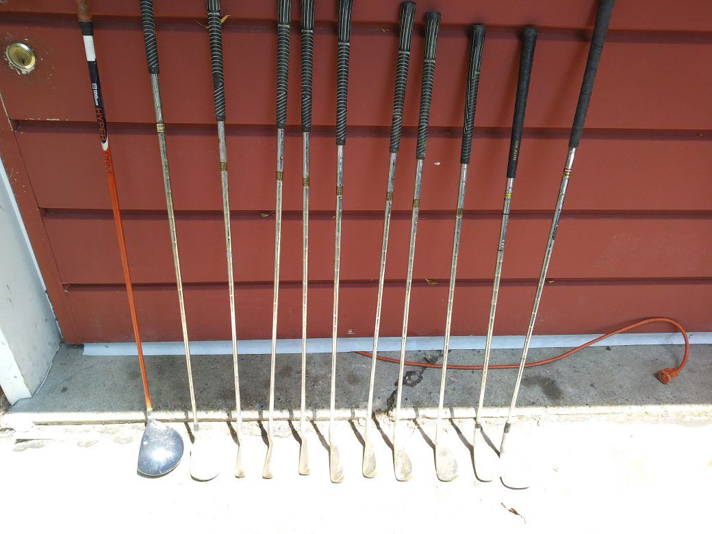 Old beat up golf clubs