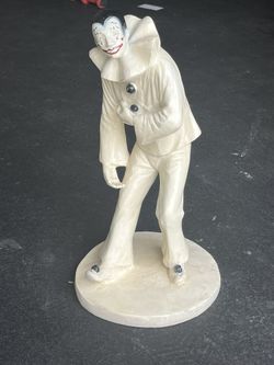 Pierrot Pantomime Sculpture Austin Prod Signed by Artist Klara Sever c.1979