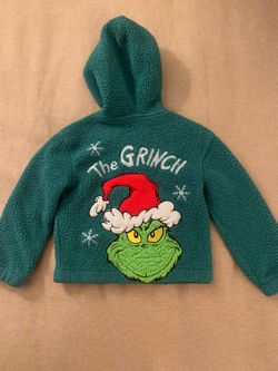 Kids Grinch Sherpa Zip-Up Hoodie