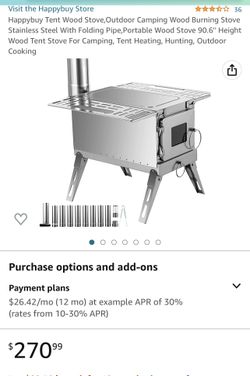 Outdoor Camping Wood Burning Stove Stainless Steel