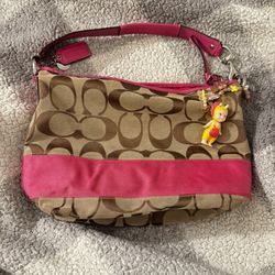 Pink And Brown Coach Bag