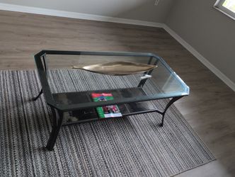 Modern Glass Coffee Table with Lower Shelf