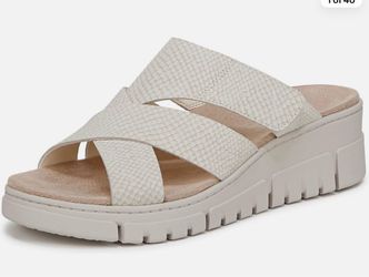 Women's Wedge Slide Sandals Snake Texture
