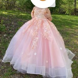 pink flower Girl Dress