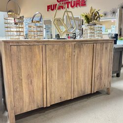 New Solid Wood 73" Contemporary Console Cabinet Or TV Stand