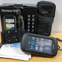 Garmin Montana 610 Touchscreen Handheld GPS/GLONASS Device w Rechargeable Battery and Box