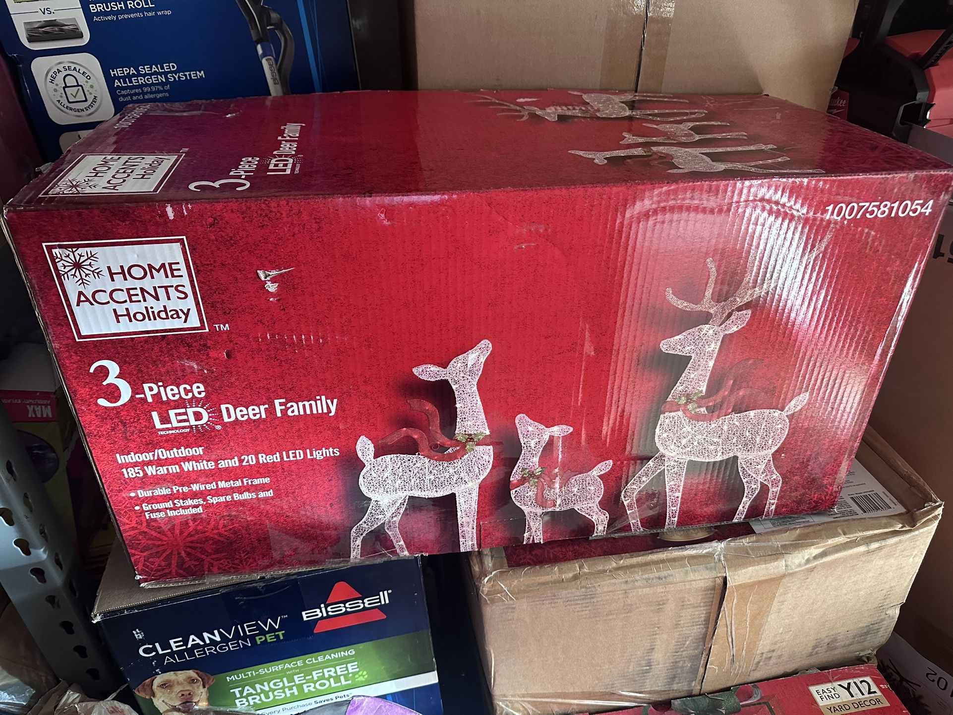 Lighted White Reindeer Family – Christmas Holiday Outdoor Decoration Set