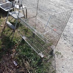 2 Basket Rolling Retail Cart