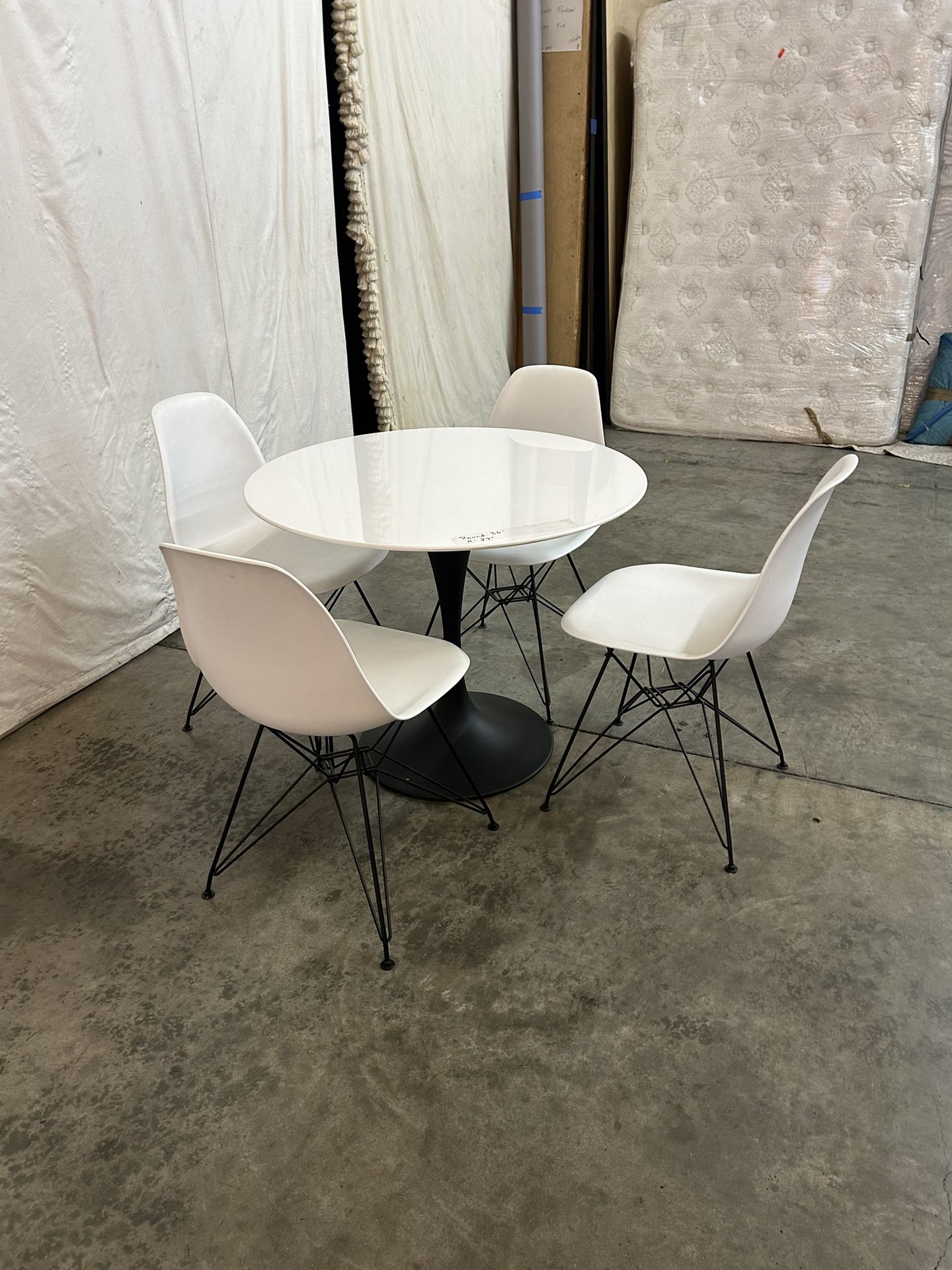 Round Table 36” Height 29 With 4 Chairs