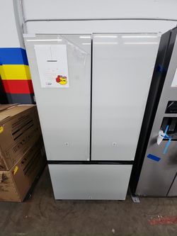 Samsung Bespoke French Door Refrigerator White Glass