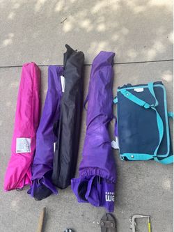 4 Folding Camping Chairs + Outdoor Picnic Blanket - Great Condition