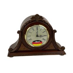 Hermle Tambour Clock - Antique Walnut Finish