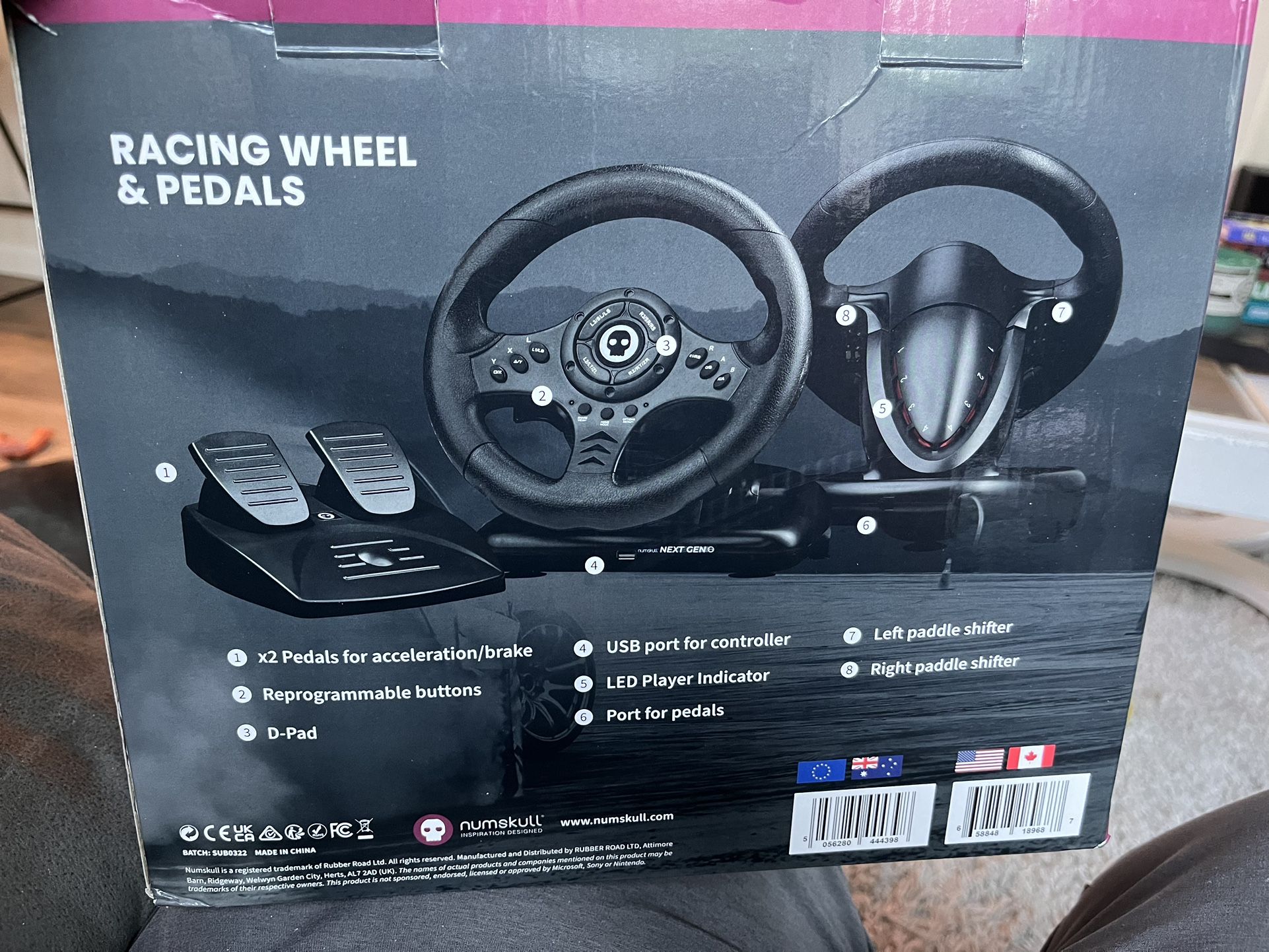 Numskull Gaming Racing Wheel w/pedals