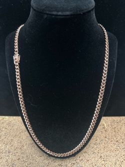 24” Rose Gold over Stainless 6mm Cuban with Box Lock