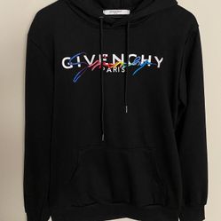 Givenchy Embroidered Rainbow Signature Hoodie Black