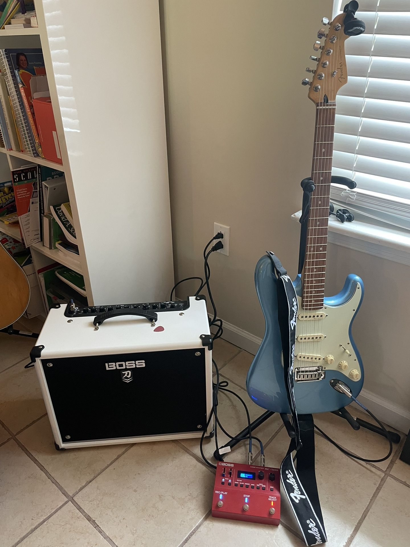 Fender Stratocaster Player Plus and Boss Katana Amp