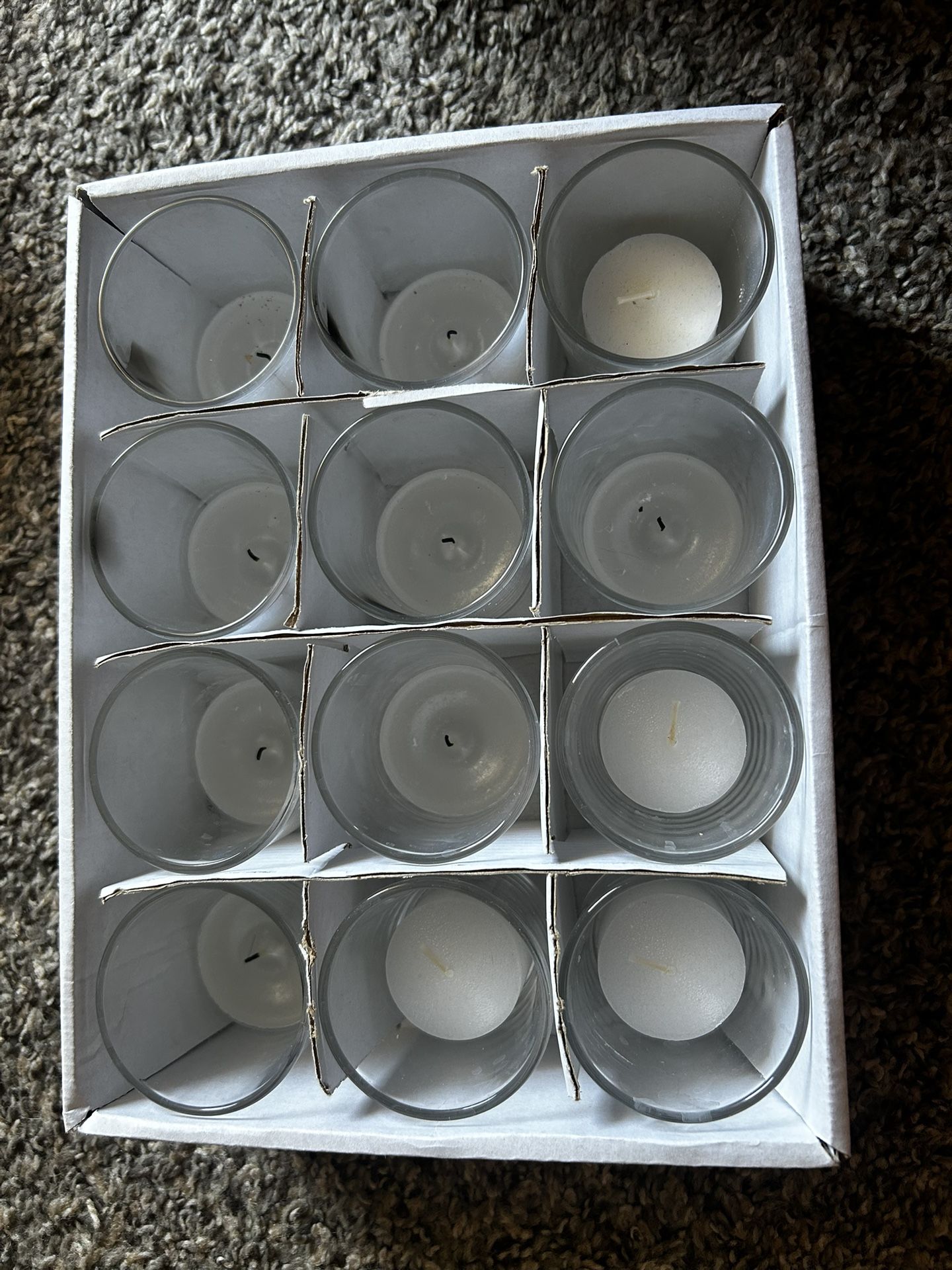 Tea Lights Glass With Candles 