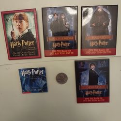 5 Harry Potter Pin Back Buttons