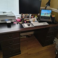 3-Piece Executive Office Set - Mahogany Finish