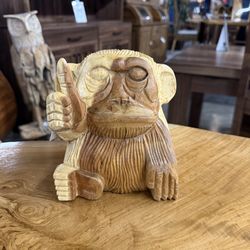 MEGA SALE! Monkey Pod Monkey Hand Carved Sculpture (Take 20% OFF!)
