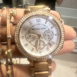 Beautiful Michael Kors Watch With Matching Bangles