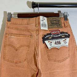 NWT LEVI'S 498 Orange Skinny Jeans 32x30 Made in Italy