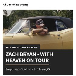 (1) GA Floor Ticket - Saturday 8/1 Zach Bryan Ticket