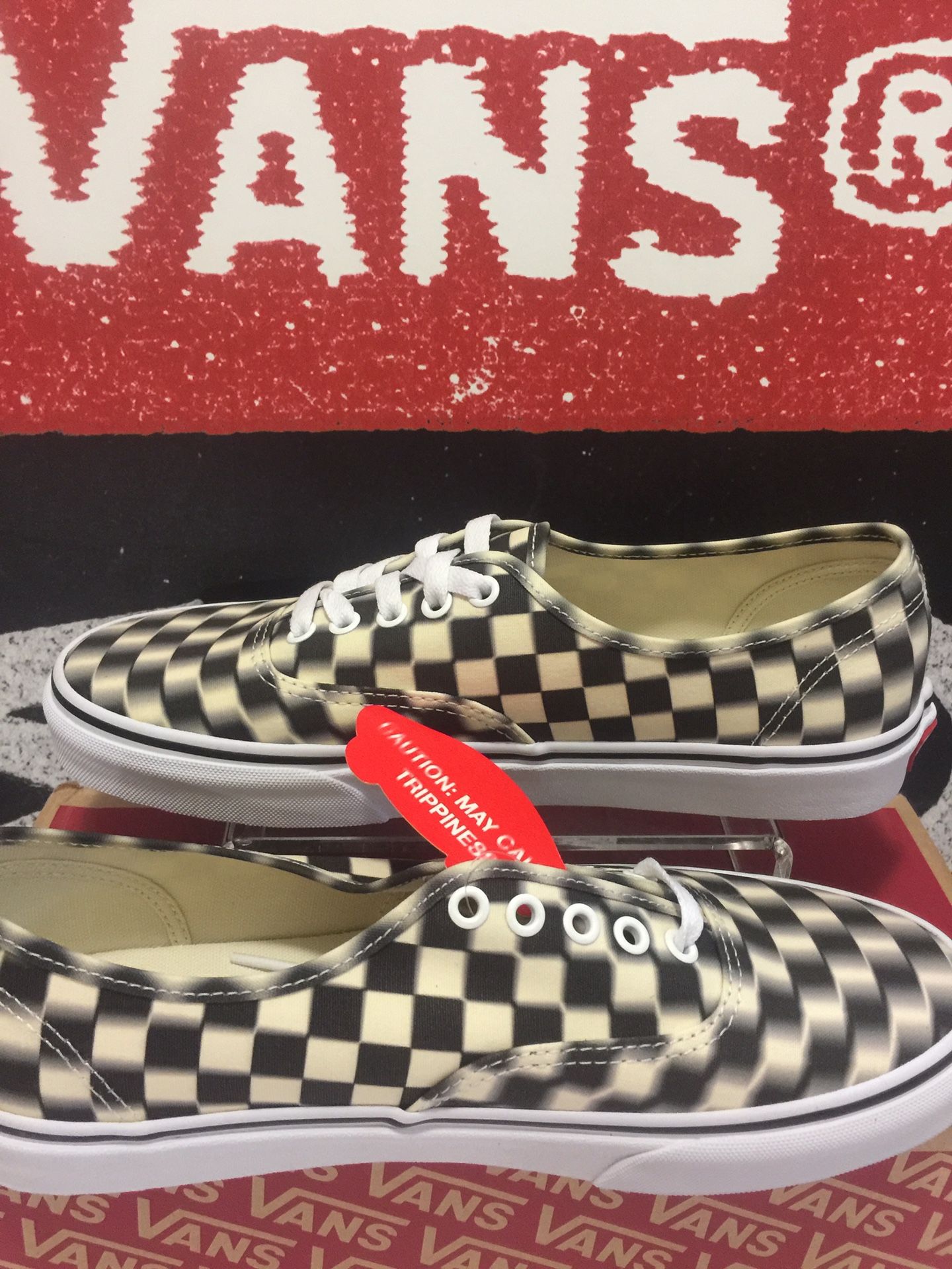 Vans authentic checker (blur check)black/classi size 9 men’s