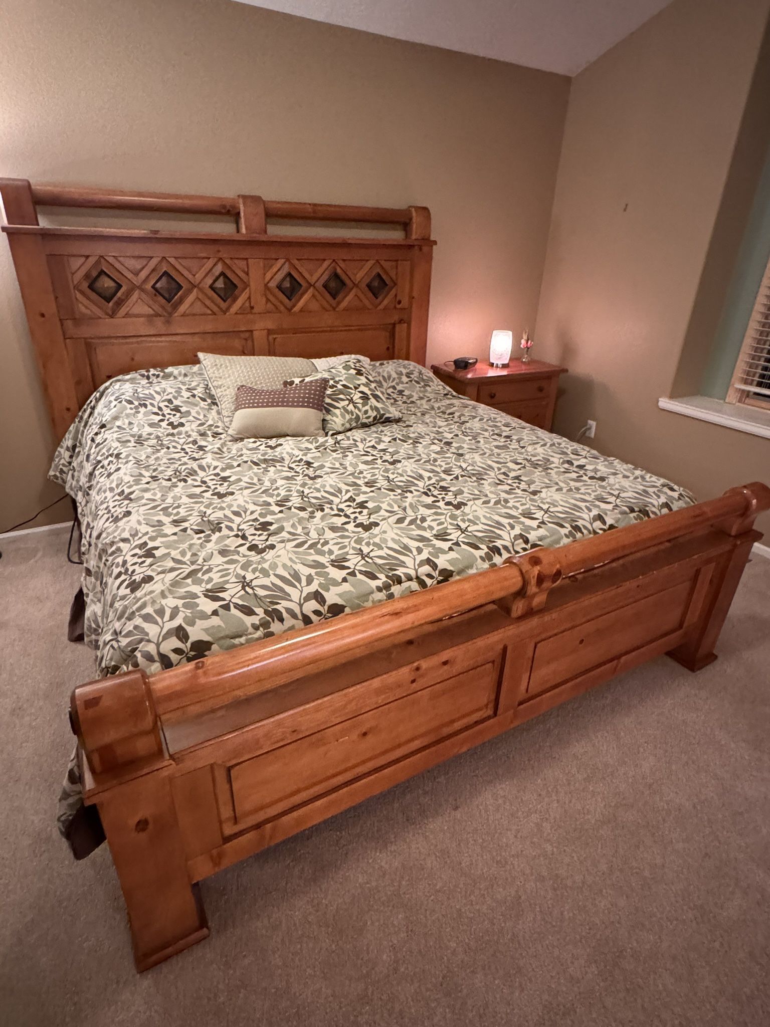 Master Bedroom Set: King Bed Frame, Armoire, Dressor with Mirror and Nightstand (Or Best Offer)