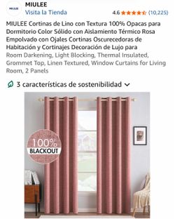 (#64263) MIULEE Blackout Curtains Dusty Pink Grommet Top 2 Panels