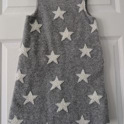 GAP children's dress, grey with white star design, Chell, size 5 years