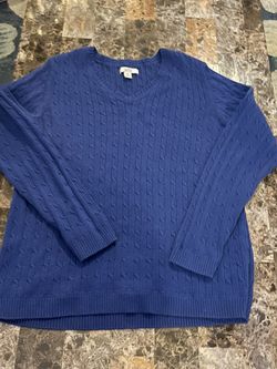 Croft & Barrow Royal Blue Cable Sweater Size Xl Large