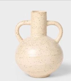 Speckled Ceramic Double-Handle Vase