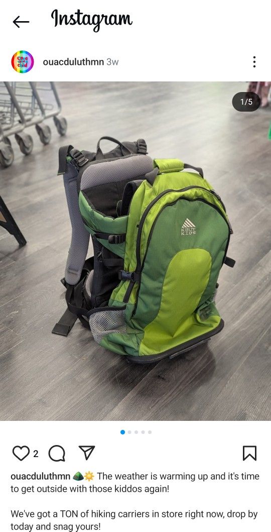 Kelty Hiking Backpack Kid Holder