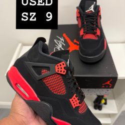 USED Air Jordan 4 Red thunder SZ 9