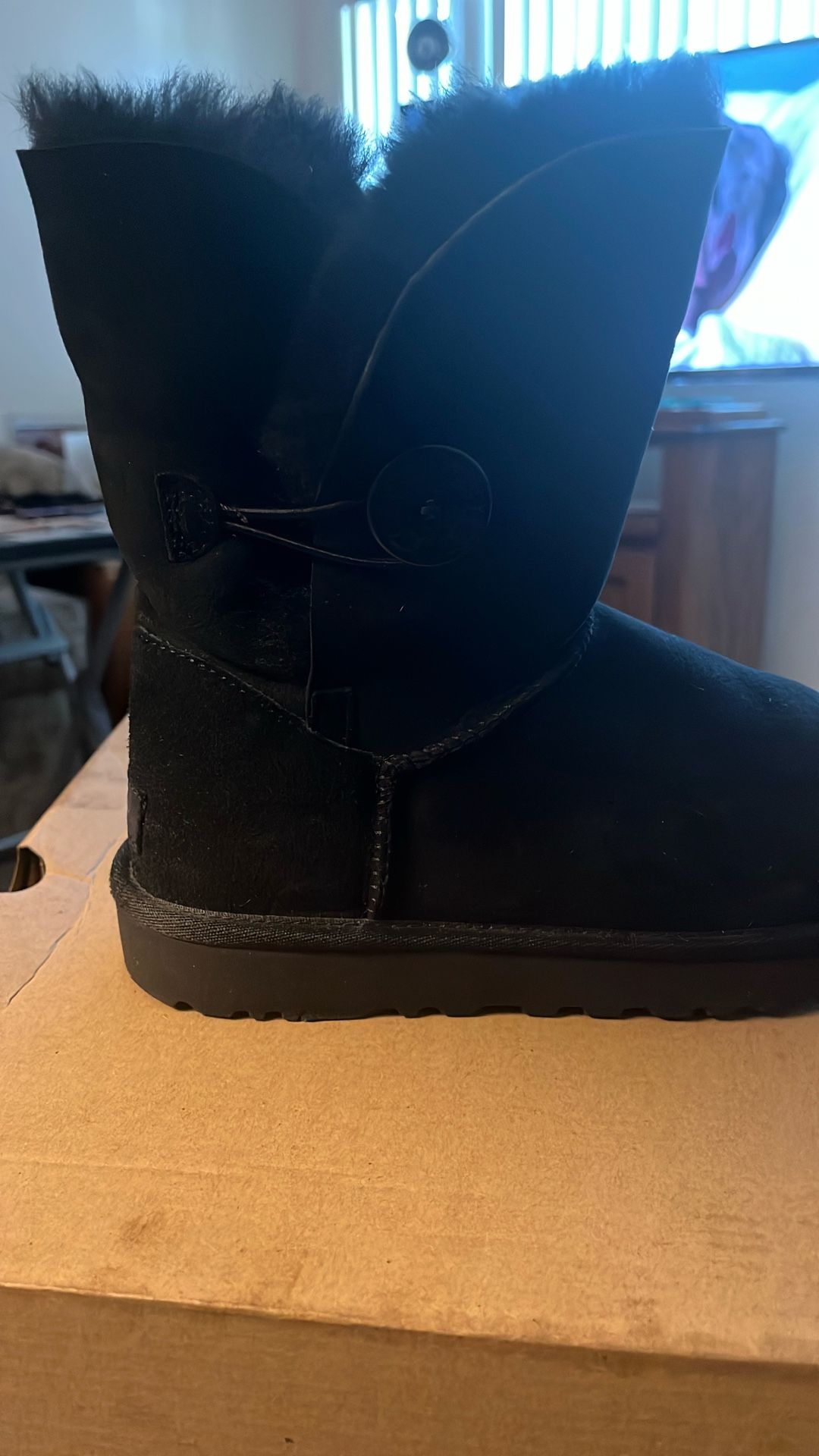 Black Uggs W/Bailey Button