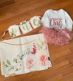 First Year Birthday - Isn’t She Lovely Isn’t She  Onederful Wall Banner, High Chair Banner, Onesie and Tutu