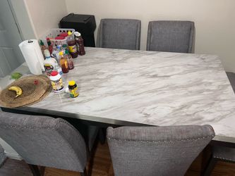 Marble table with chairs