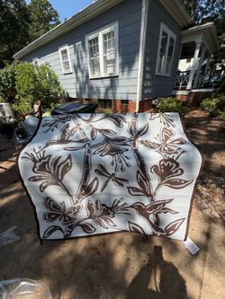 Outdoor Area Rug Floral Butterfly Print