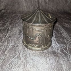 Vintage Silver Carousel Coin Bank