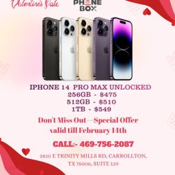 IPhone 14 Pro Max 256GB / 512GB /1TB Desbloqueado disponible en la oferta especial de la semana de San Valentín.🥳💕
