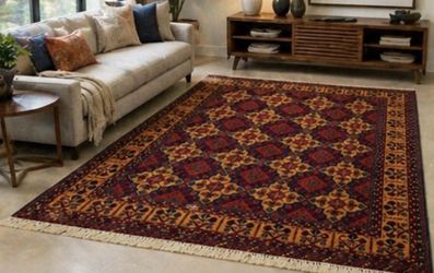 Afghan Area Rug 5’x7’ like New  Handmade