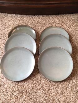 6G Woodland Moss Glaze Frankoma Desert Plates (set of 6)