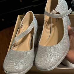 Silver Glitter Heels