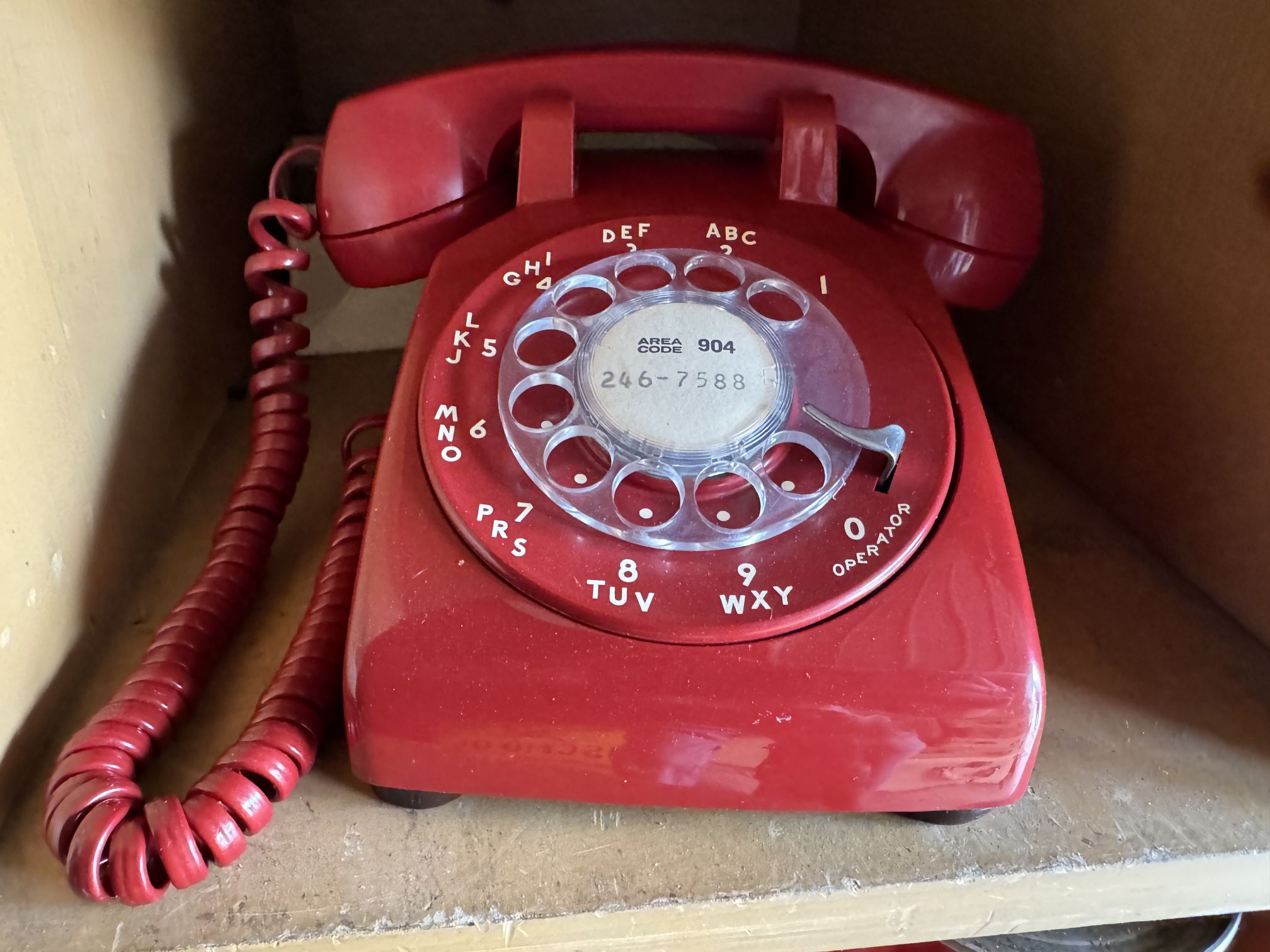 Red Hotline Rotary Phone Telephone 