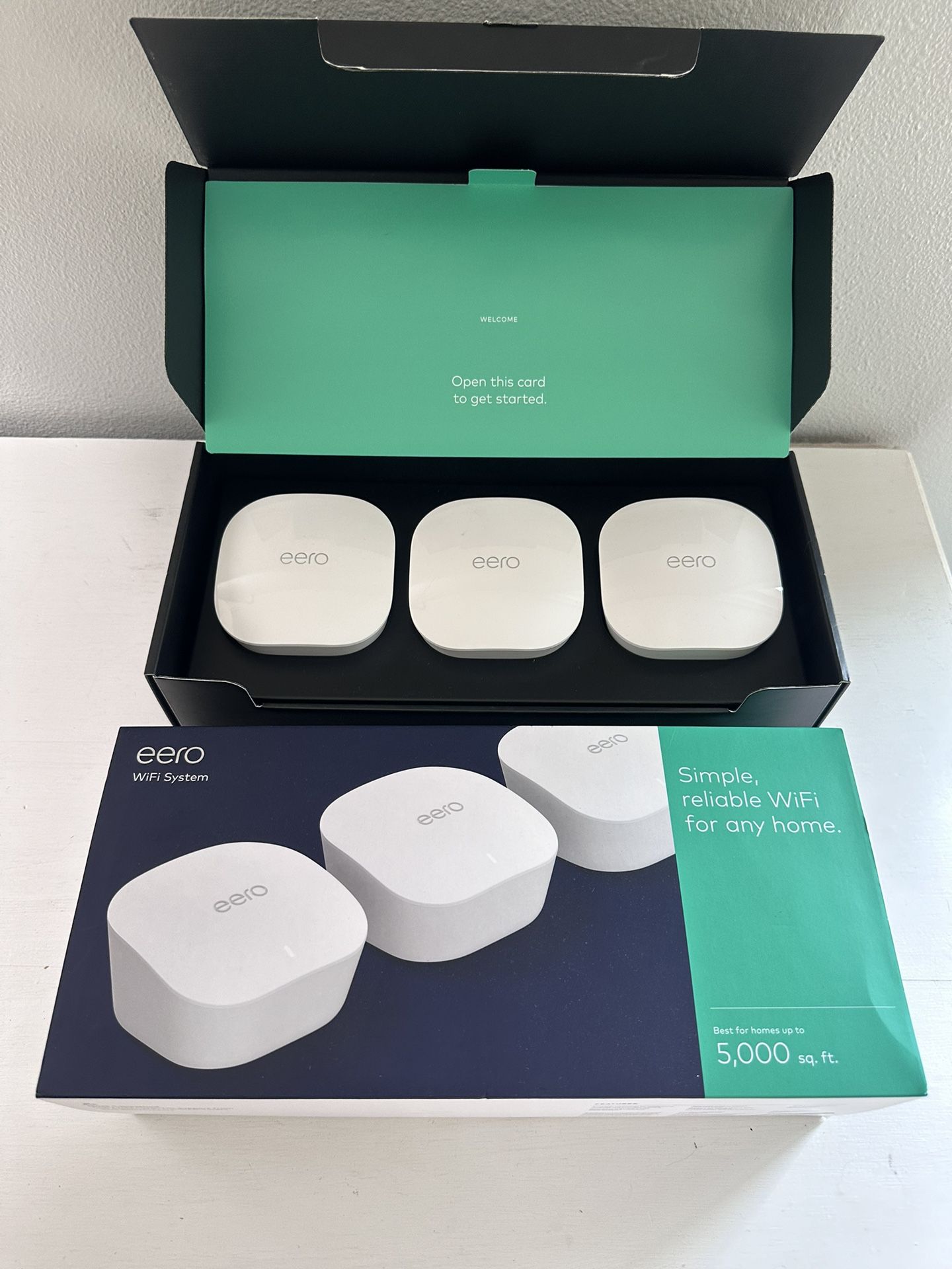 eero WiFi System Dual Band Mesh Router Signal Extender Set 3 Pack J010311 LIKE NEW